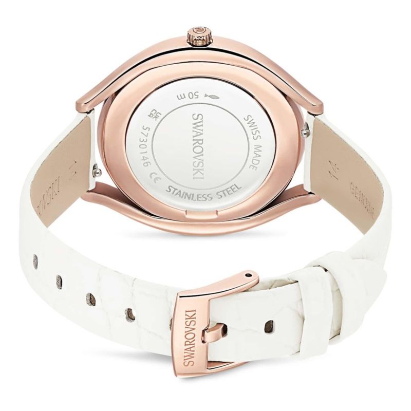 Reloj Swarovski Crystalline Aura Swiss Made con Correa de Cuero