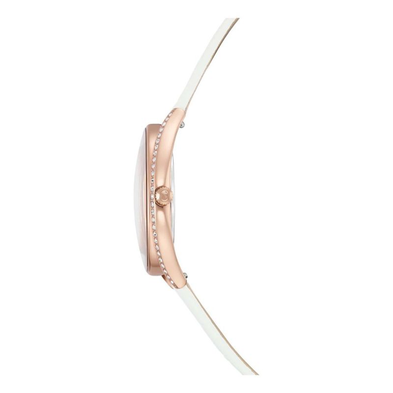 Reloj Swarovski Crystalline Aura Swiss Made con Correa de Cuero