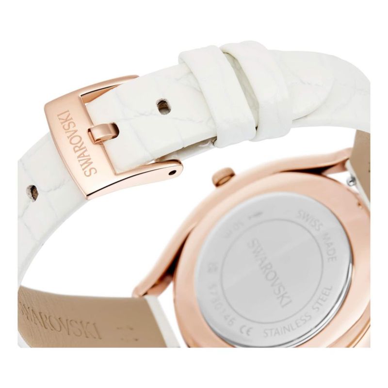 Reloj Swarovski Crystalline Aura Swiss Made con Correa de Cuero