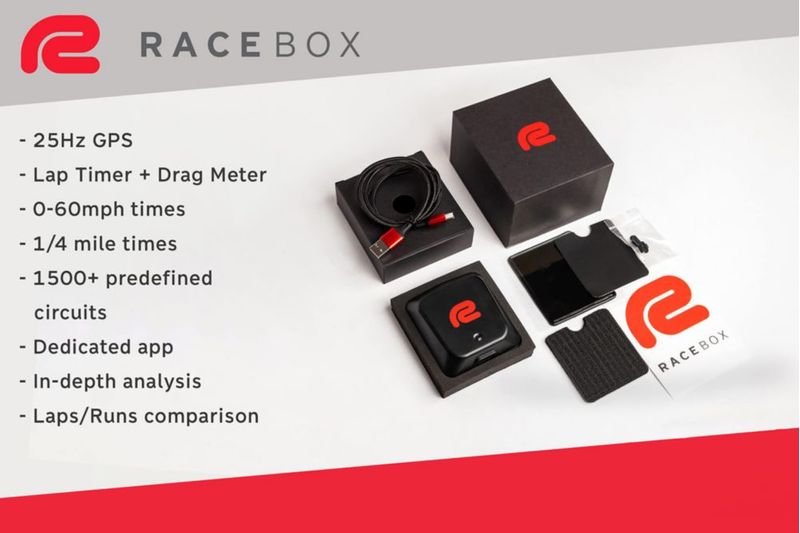 Medidor GPS RACEBOX Mini 25Hz para Vuelta y Arrastre (App)