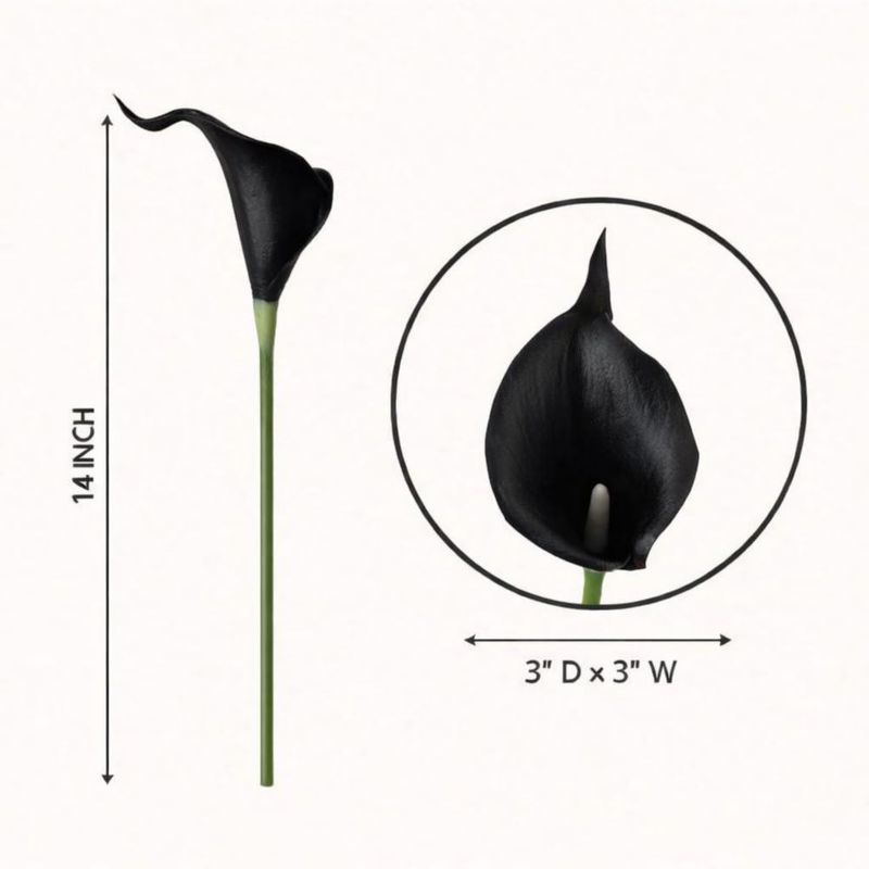 Flores artificiales negras de 36 cm – paquete de 20 – Floral Kingdom