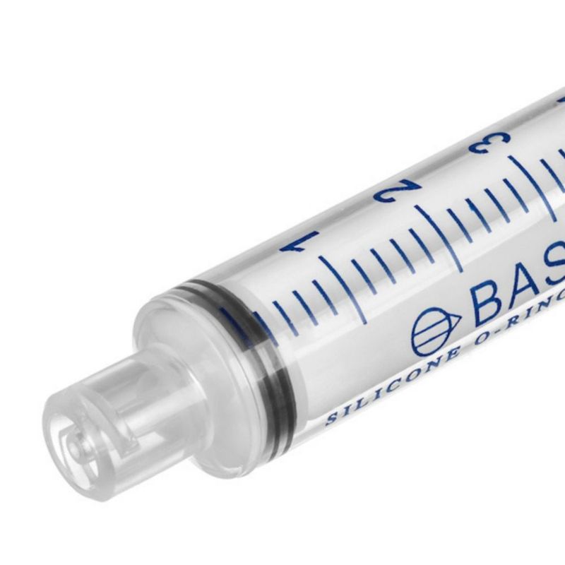Jeringa BASIK de 3 mL paquete de 24 compatible EnFit con anillo de silicona