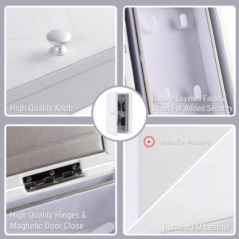 Caja Faraday CKEYRE para llaves de coche con montaje en pared - Blanco