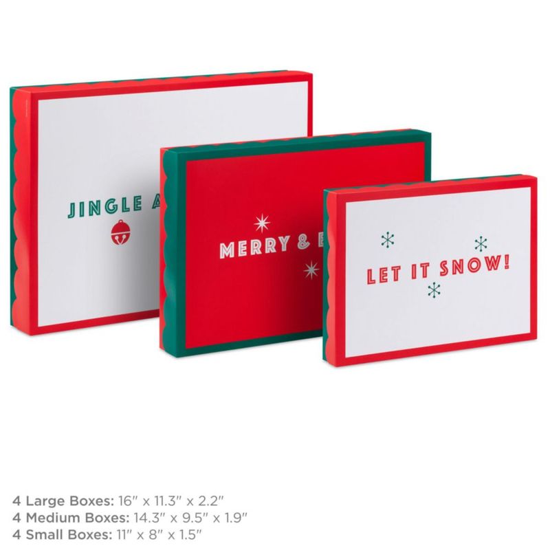 Cajas de regalo Hallmark 12 unidades surtidas rojo y verde