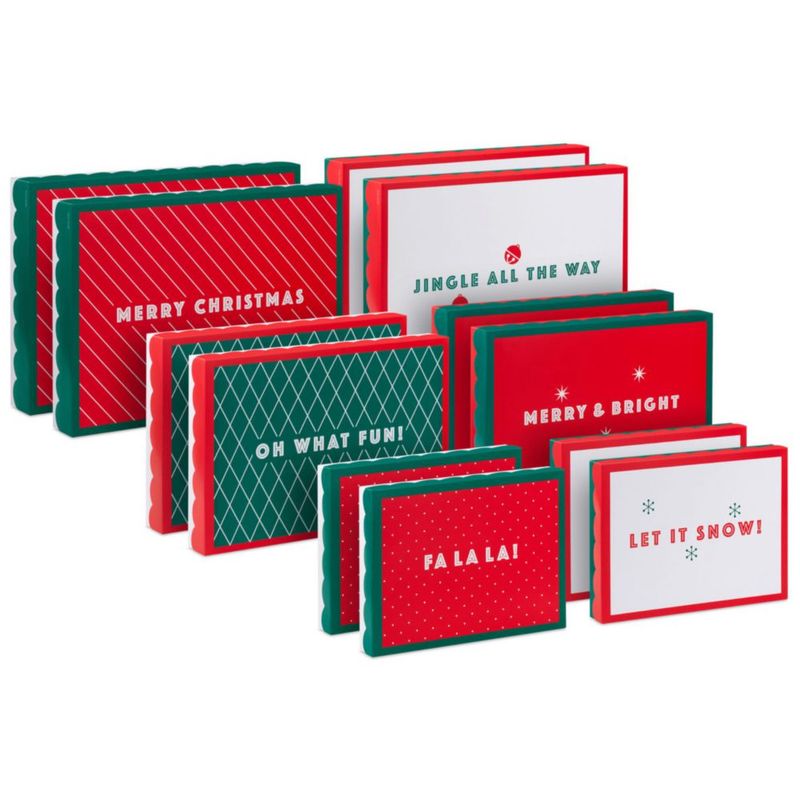 Cajas de regalo Hallmark 12 unidades surtidas rojo y verde