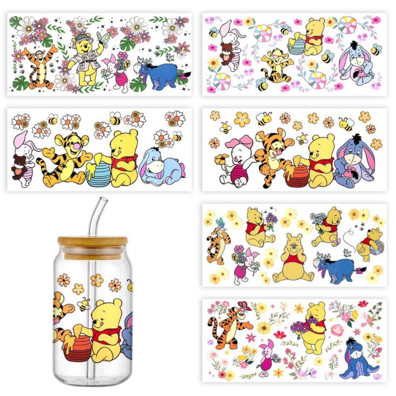 Cubre taza Garetheora 6 hojas – Calcomanías UV DTF de dibujos animados