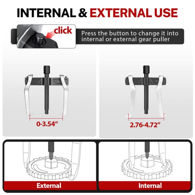 Extractor de engranajes BILITOOLS 8 cm de 2 mordazas