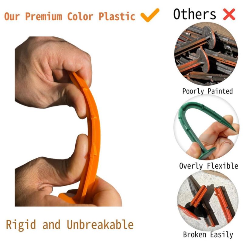 Estacas de encuesta indiedouker 15 cm Naranja (paquete de 40)