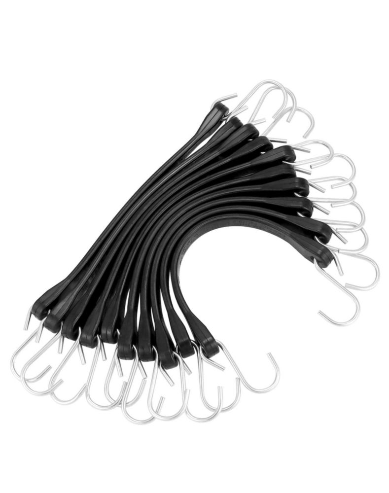 Cuerda elástica QWORK 25 cm paquete de 20 ganchos de goma