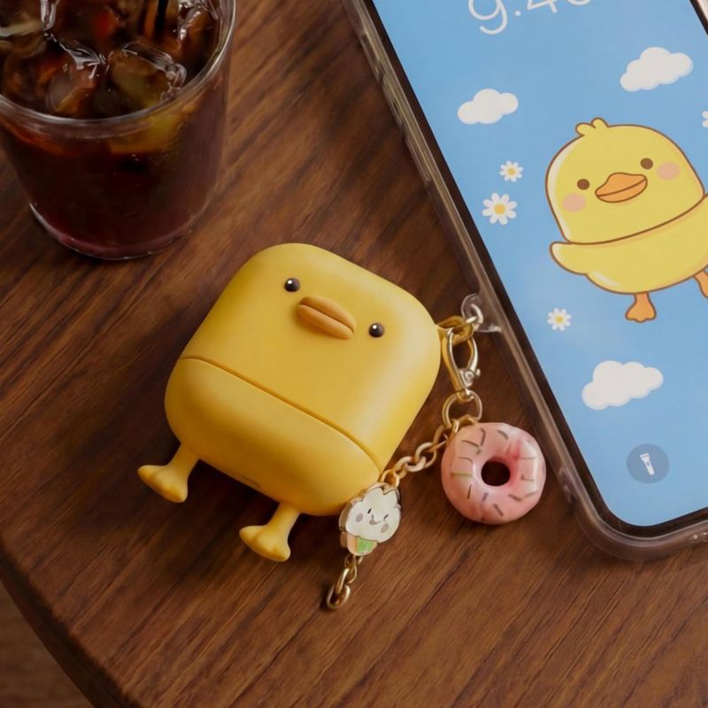 Llavero KAHI de silicona con forma de pato para barra de protector solar