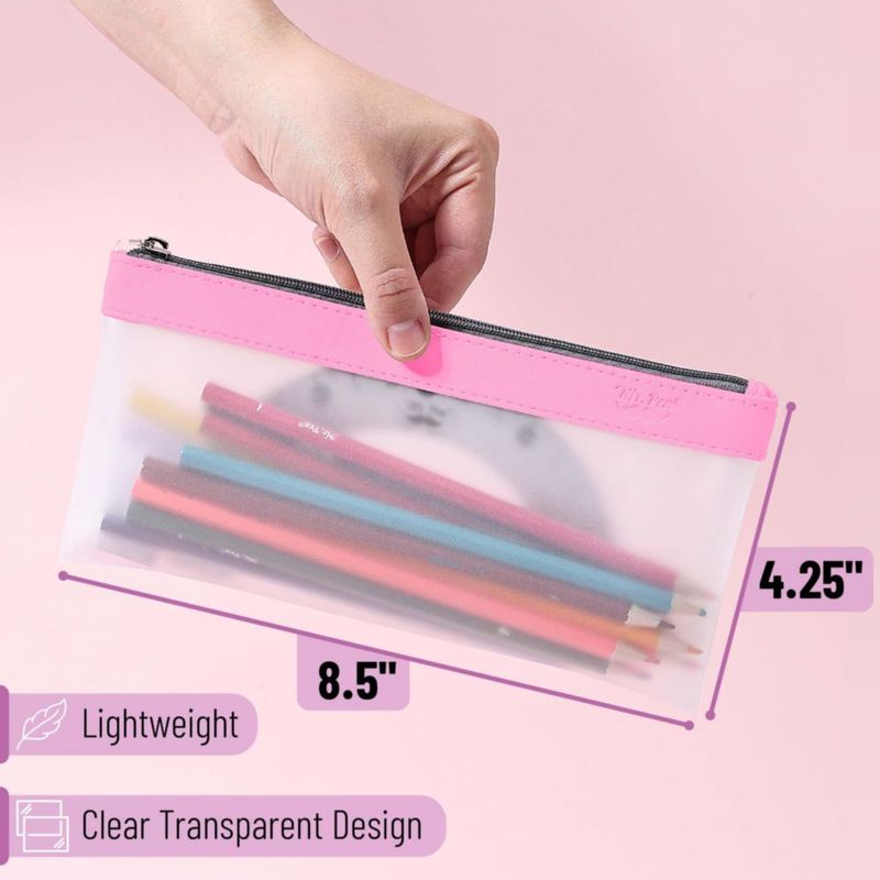 Estuche transparente para lápices Mr. Pen 22x11 cm paquete de 3 material TPU