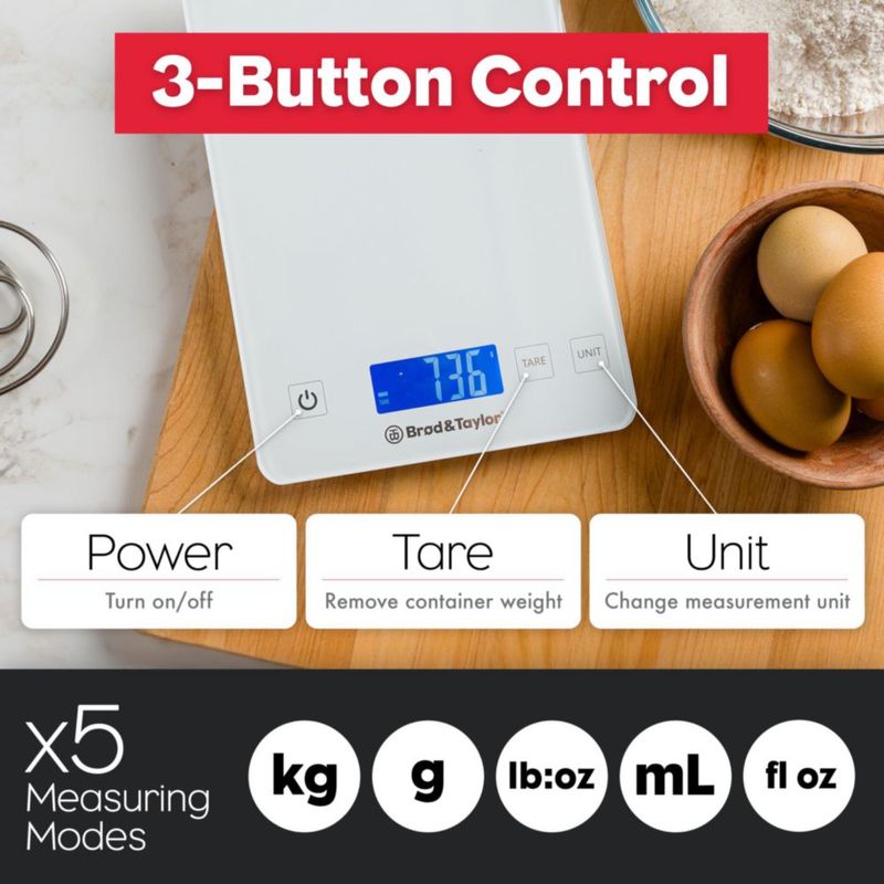 Báscula de Cocina Brod & Taylor 15 kg Precisión 1 g 5 Unidades