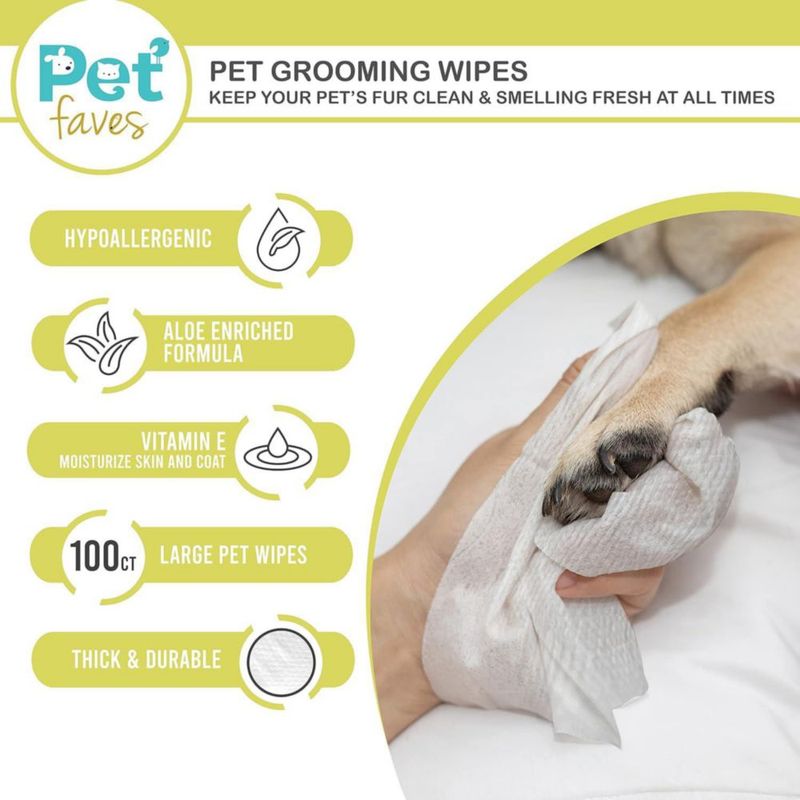 Toallitas para Perro Pet Faves 100 Unidades Hipoalergénicas