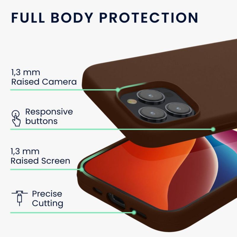 Funda kwmobile TPU para iPhone 15 Pro Max color chocolate