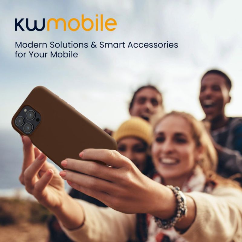 Funda kwmobile TPU para iPhone 15 Pro Max color chocolate