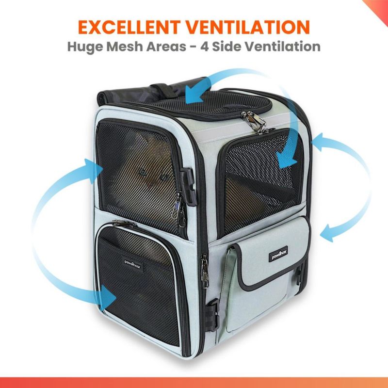 Mochila portadora para perros pawsincar probada en choque y con asiento de coche