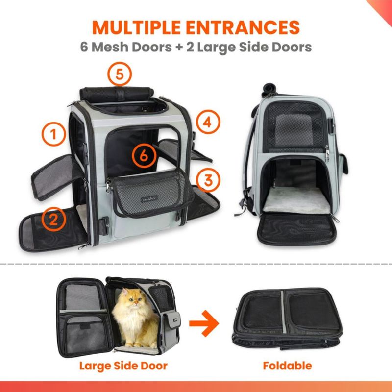 Mochila portadora para perros pawsincar probada en choque y con asiento de coche