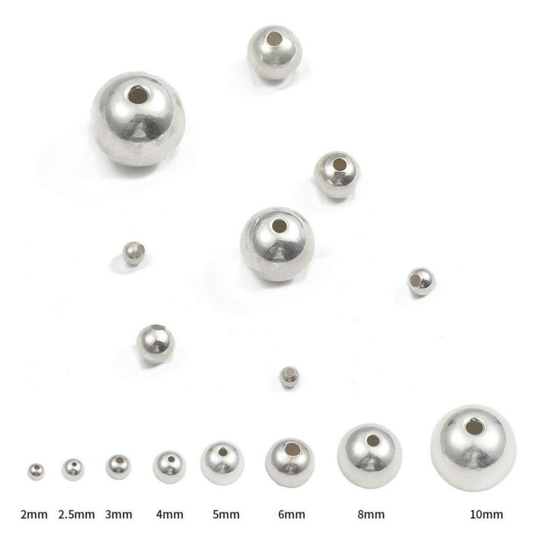 Cuentas de plata 925 Beadia 3 mm 50 piezas para joyería