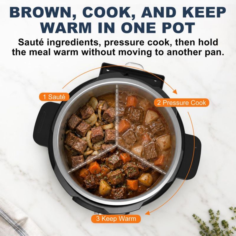 Olla a presión Carori 6 qt 24 programas con control táctil