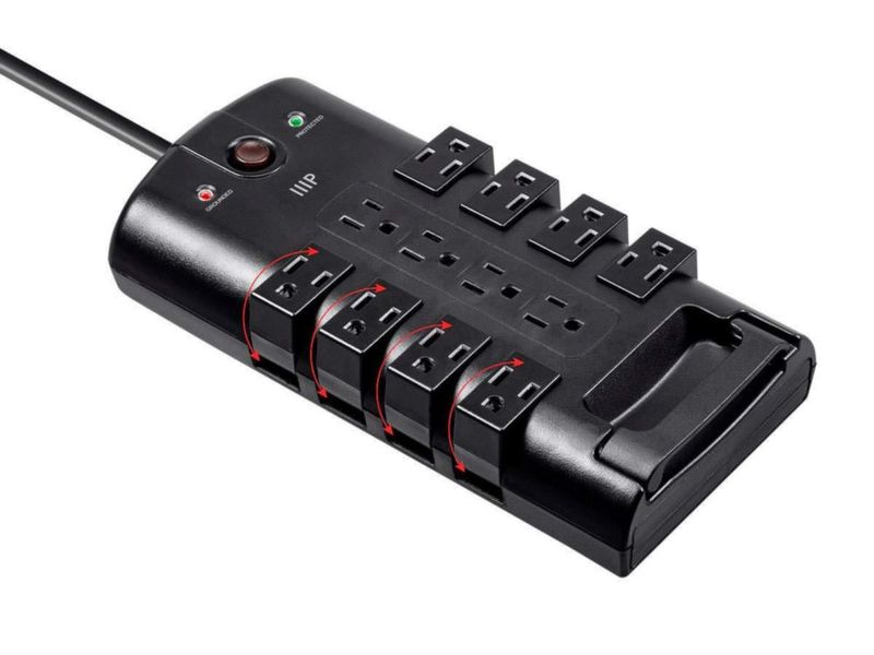 Regleta Monoprice 3 m 12 tomas negra