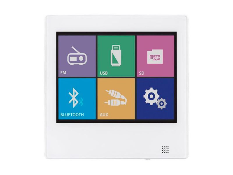 Amplificador Monoprice 40W Bluetooth con pantalla táctil FM