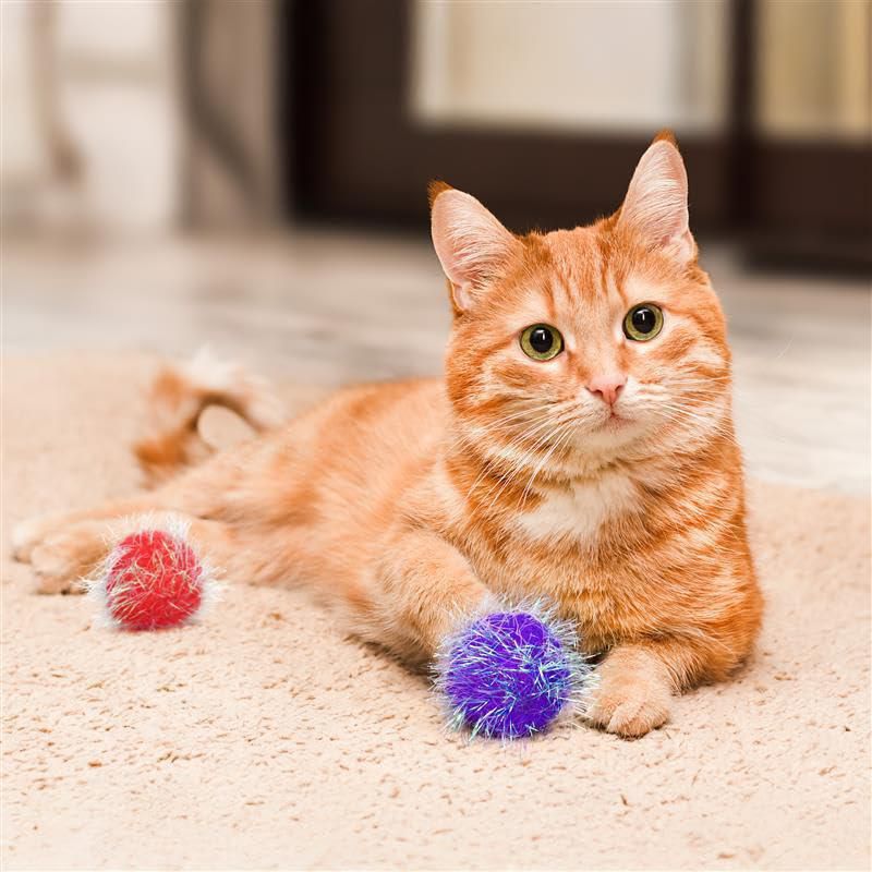 Bolas de juguete para gato Shizhoo 30 piezas 3 cm con purpurina multicolor