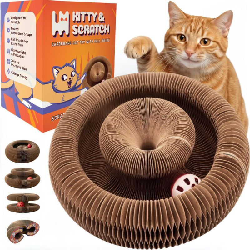 Rascador para Gatos Kitty&Scratch 21 cm Plegable con Bola