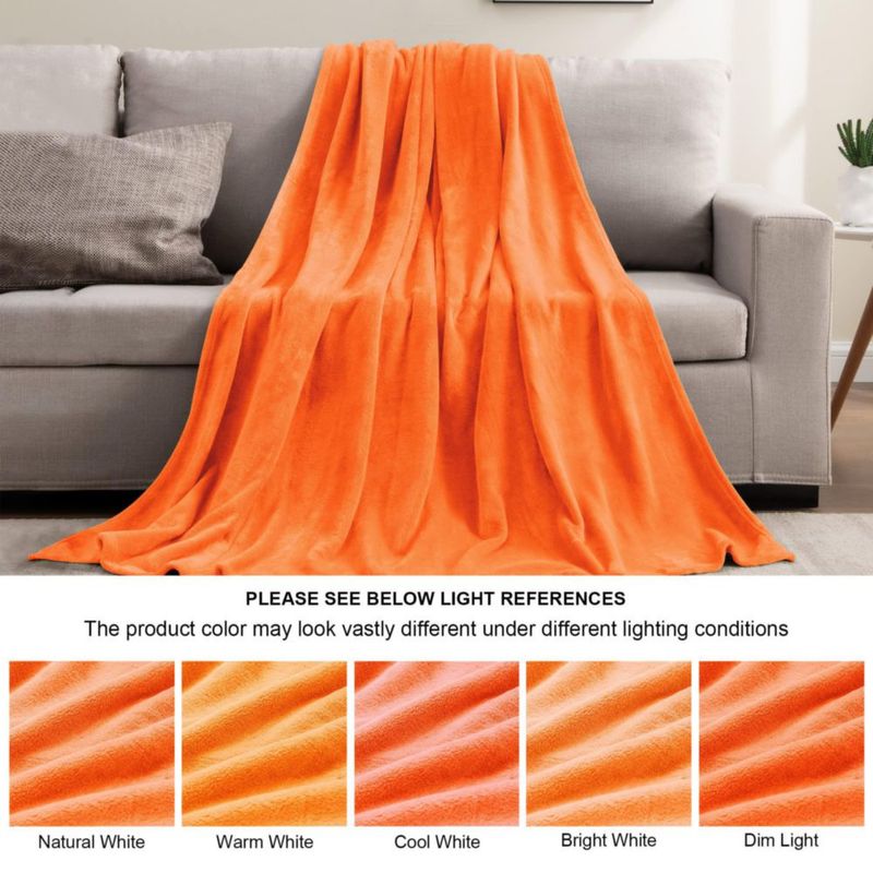 Manta BEDELITE de felpa suave 127 cm x 152 cm Naranja