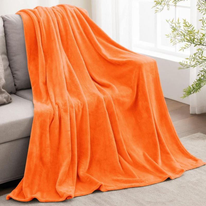 Manta BEDELITE de felpa suave 127 cm x 152 cm Naranja