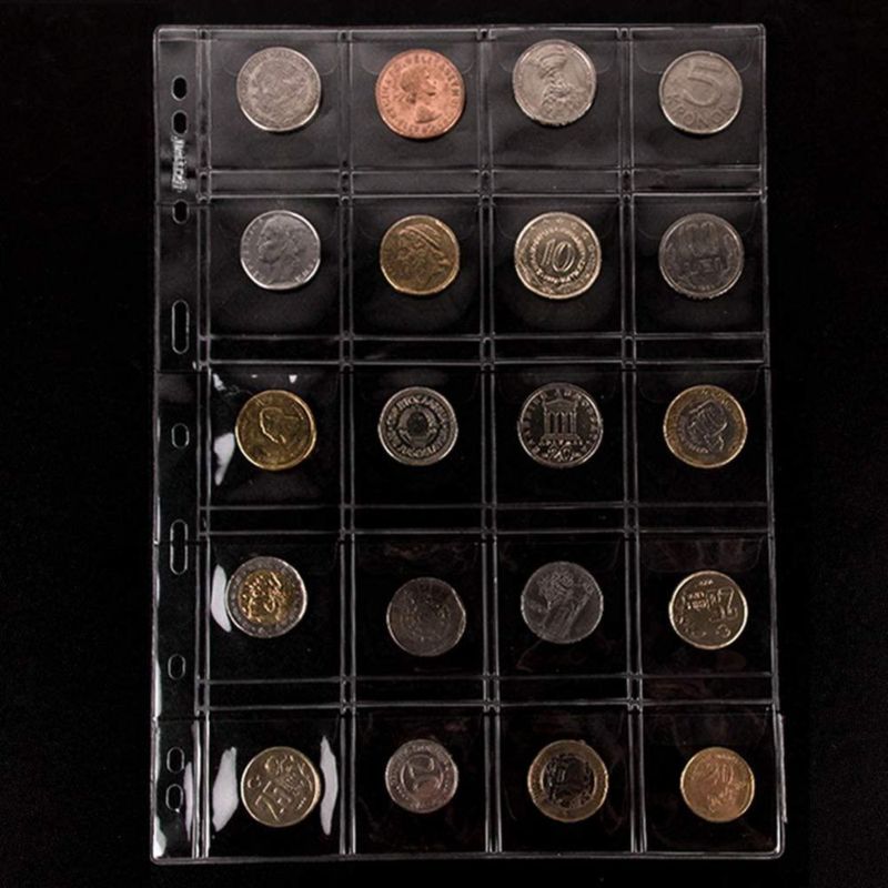 Páginas para monedas Uncle Paul 28 cm 10 hojas 44 × 48 mm