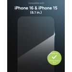 Protector de pantalla ZAGG para iPhone 15/16 – Vidrio 5X más resistente