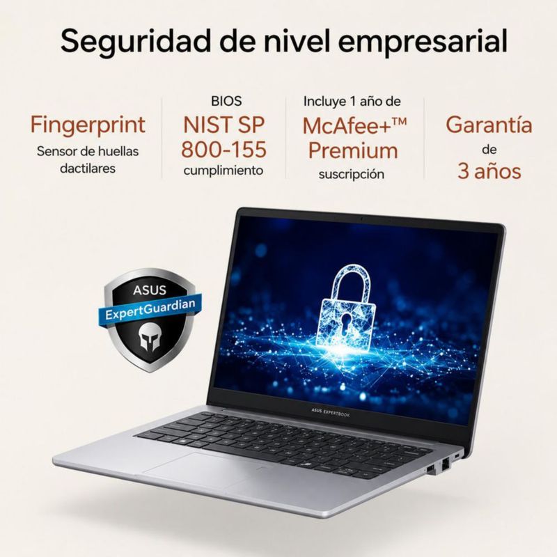 Laptop ASUS ExpertBook P1 14" FHD Ryzen 5 150 16GB 1TB SSD Windows 11 Pro Wi-Fi 6 Misty Grey - Español