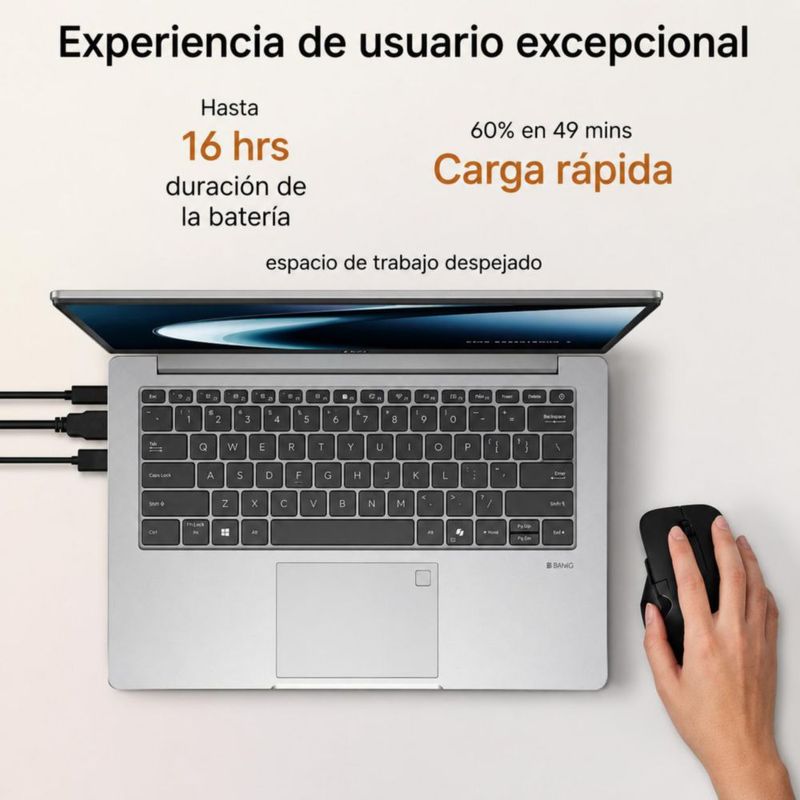 Laptop ASUS ExpertBook P1 14" FHD Ryzen 5 150 16GB 1TB SSD Windows 11 Pro Wi-Fi 6 Misty Grey - Español