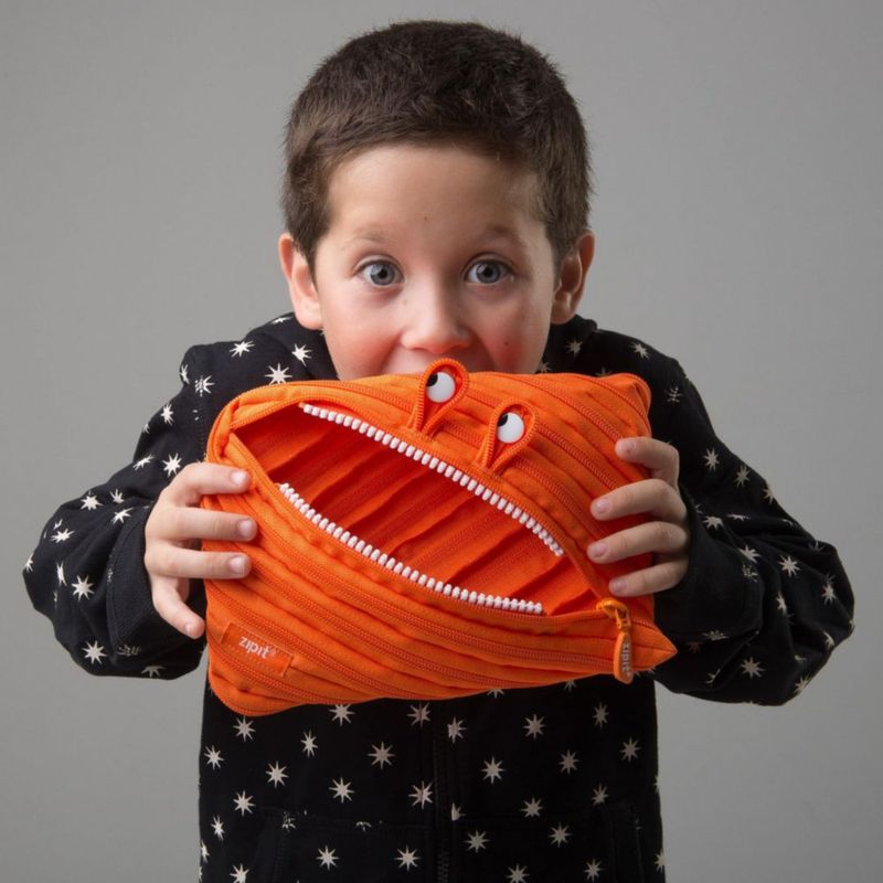 Estuche ZIPIT Monster Grande Naranja 23 × 15 cm