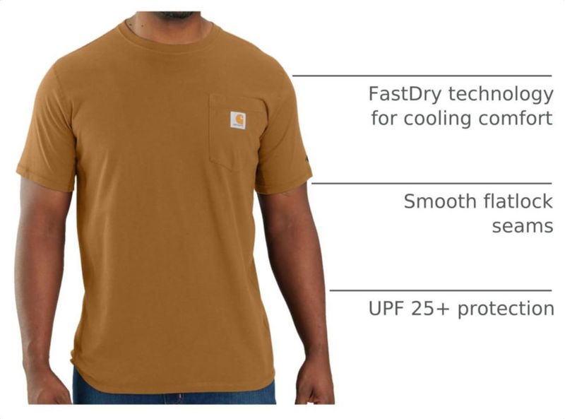 Camiseta Carhartt XXL Alta Marrón con Bolsillo