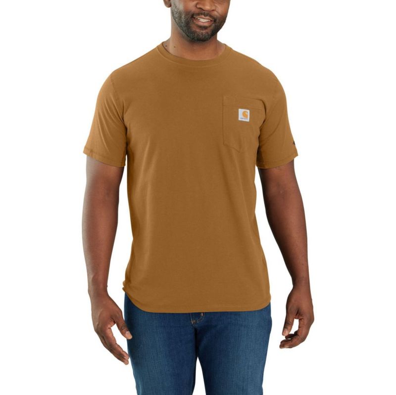 Camiseta Carhartt XXL Alta Marrón con Bolsillo