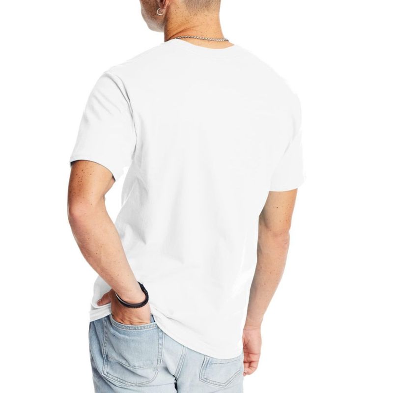 Camiseta Hanes talla S blanca paquete de 1 unidad algodón cuello redondo