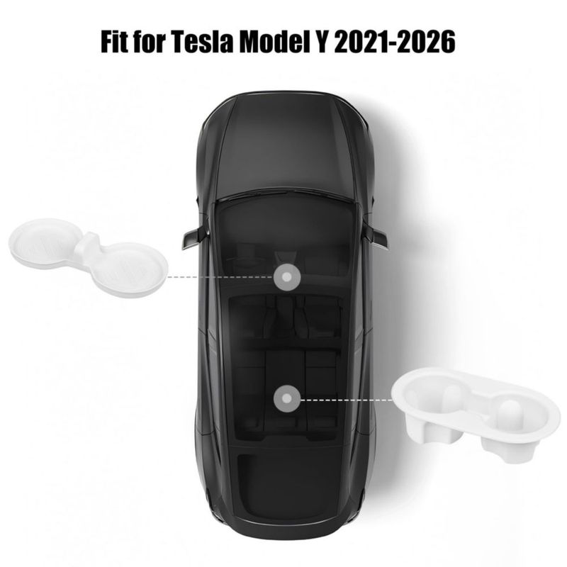 Portavasos frani paquete de 2 para Tesla Model Y 2025‑2027 blanco