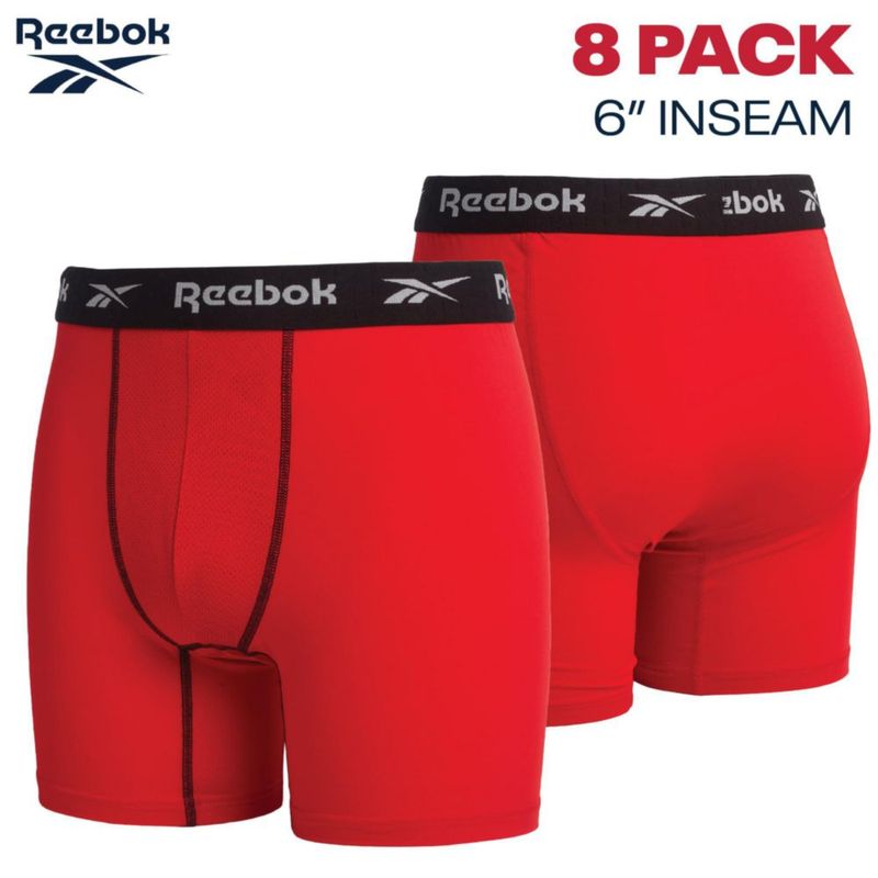Calzoncillos tipo boxer Reebok Pack de 8 con bolsa atlética de 15 cm