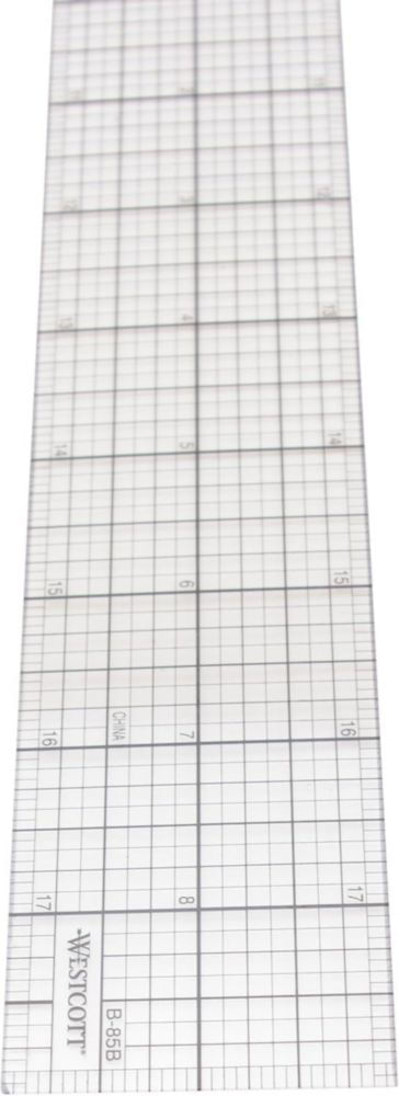 Regla Westcott 46 cm Transparente de Dibujo 2 × 18 pulgadas