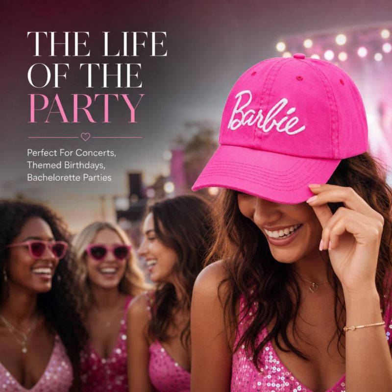 Gorra de béisbol Barbie para mujer rosa snapback ajustable