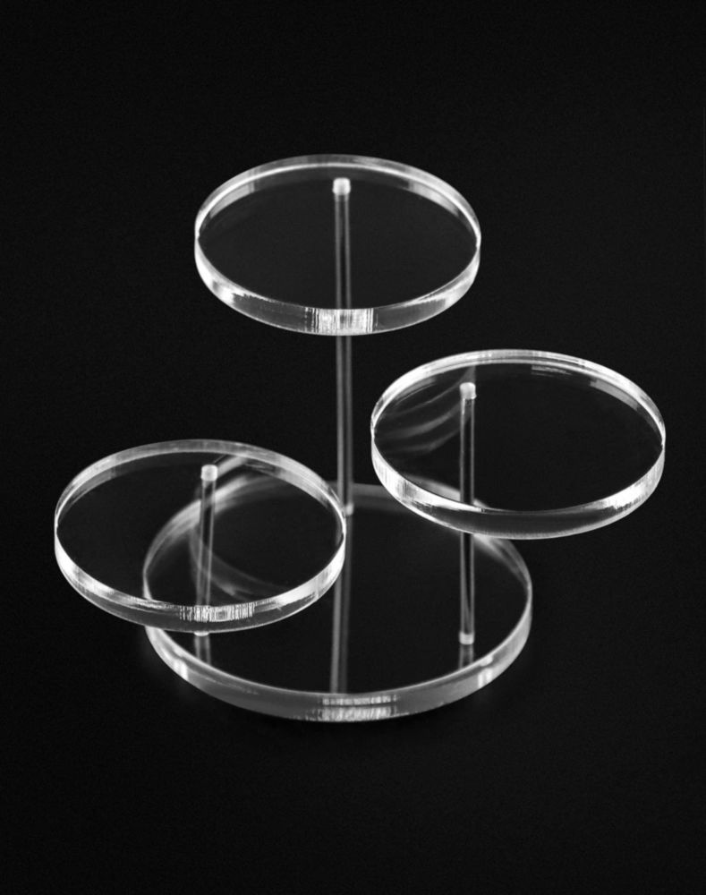 Soporte de exhibición QWORK de 3 niveles transparente paquete de 2 7 cm