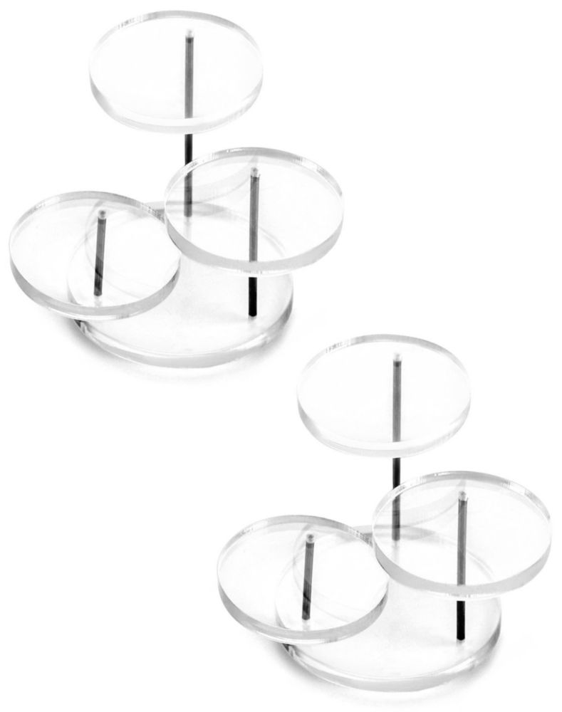 Soporte de exhibición QWORK de 3 niveles transparente paquete de 2 7 cm