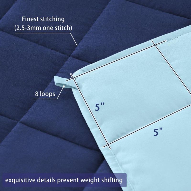 Manta ponderada yescool King 25 lb (11 kg) 221 x 221 cm Azul Marino