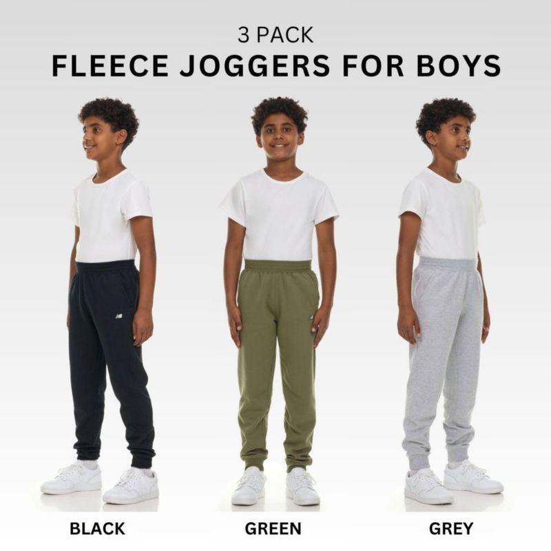 PANTALONES New Balance Pack de 3 pantalones de chándal para niños (tallas 4‑20)