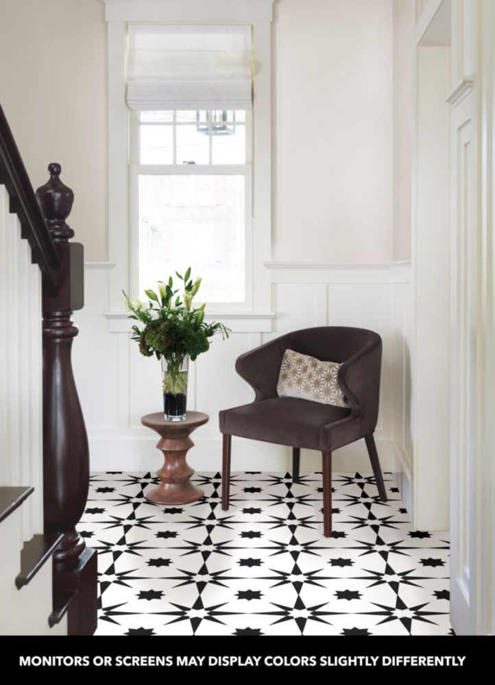 Baldosa de Piso FloorPops 30x30 cm Negra Autoadhesiva