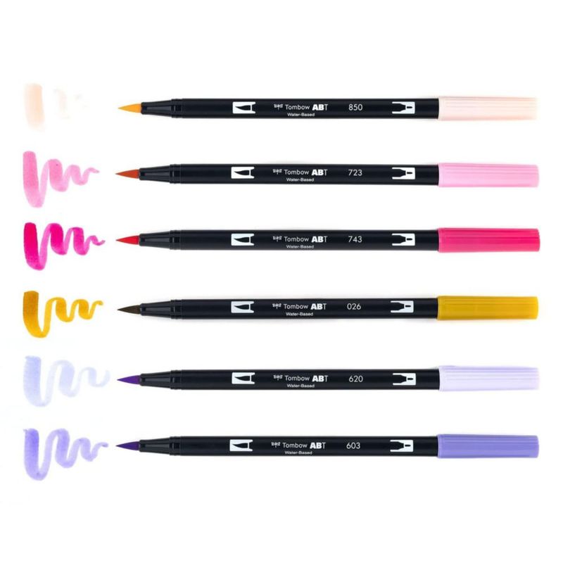 Juego de 6 marcadores de arte Tombow Sweetheart