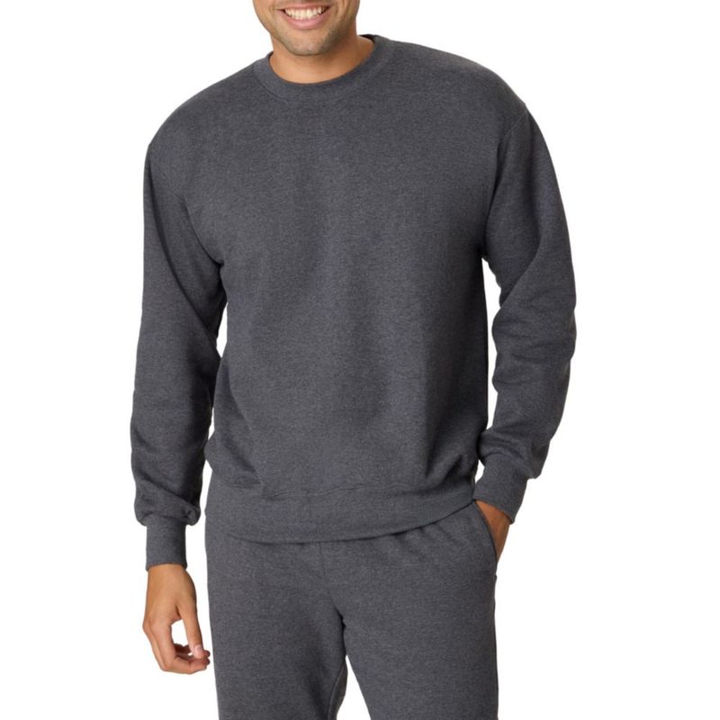 Sudadera Hanes talla X-Large gris carbón jaspeado de manga larga
