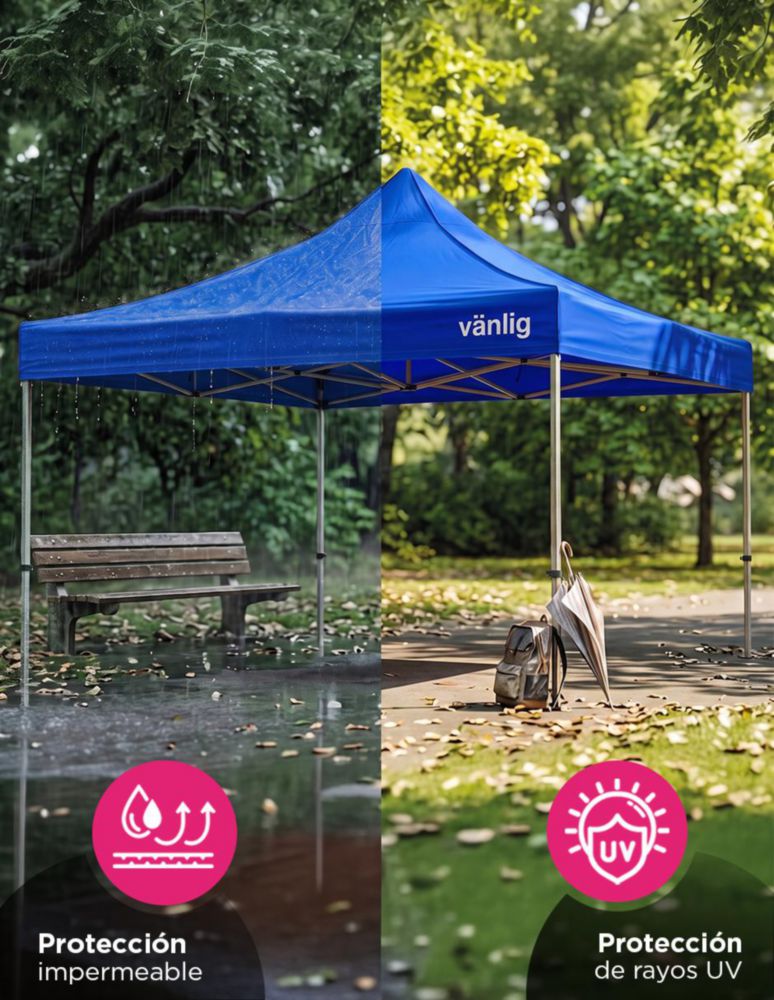LONA REPUESTO PARA TOLDO 3X3 AZUL DE POLIESTIRENO, IMPERMEABLE, PROTECCION UV