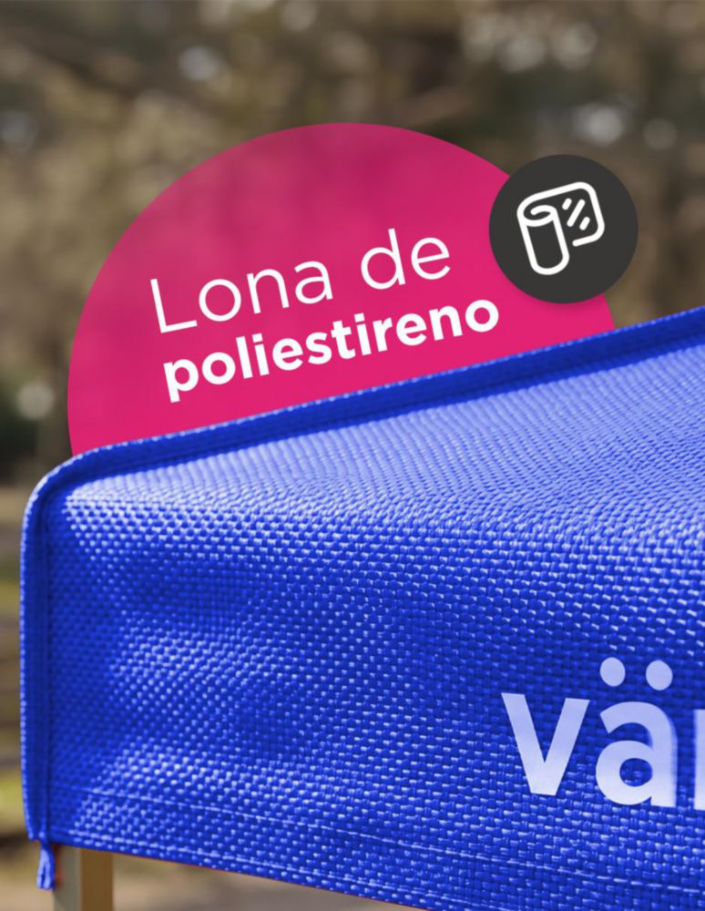 LONA REPUESTO PARA TOLDO 3X3 AZUL DE POLIESTIRENO, IMPERMEABLE, PROTECCION UV